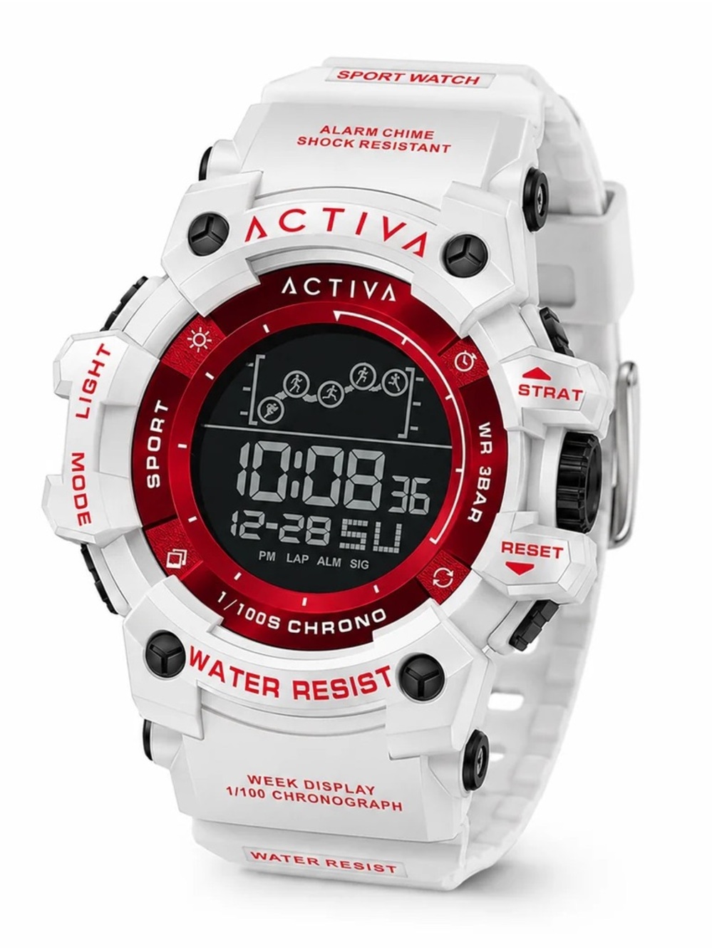 NWT Activa Summit X by Invicta Digital Sport Watch White Red ACW8082-016